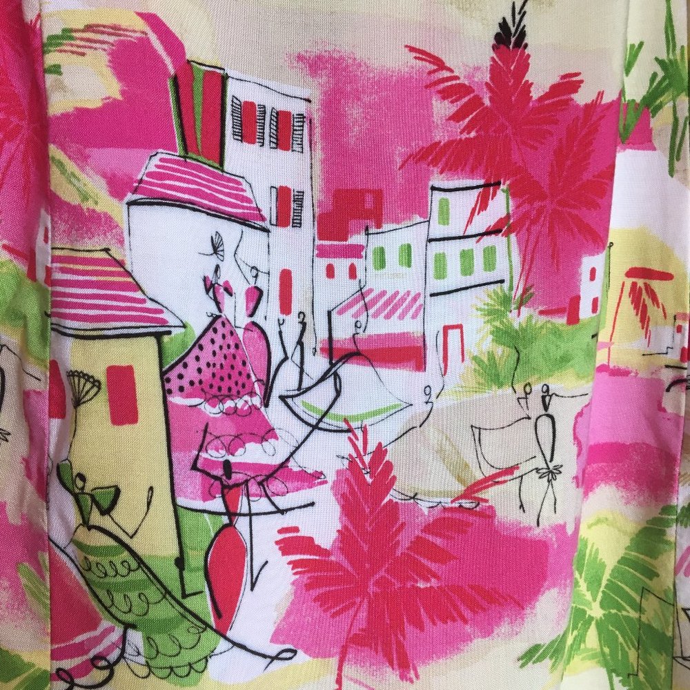 Requirements Tropical Print A-line Skirt Size 10 - Picture 2 of 7